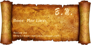 Beer Mariann névjegykártya