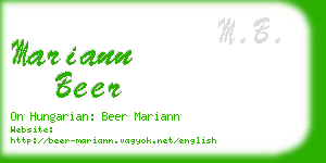 mariann beer business card